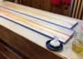Applying Finish to Back Rail-Panels